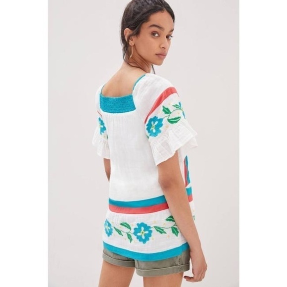 Anthropologie  Seen Worn Kept Embroidered Tunic Blouse - Picture 3 of 10